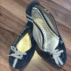 womens navy, blue white juicy Couture slip ons